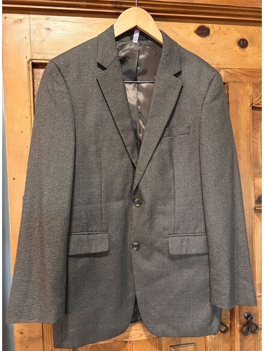 Andrew Fezza Signature Collection Men's Brown Houndstooth Sport Coat Blazer 40